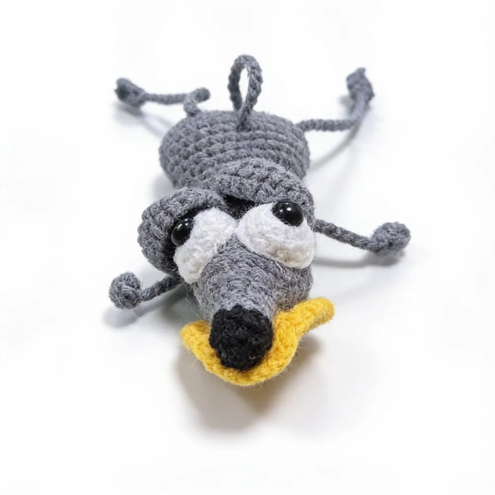 Knitted Lazy Mouse Toy Doll